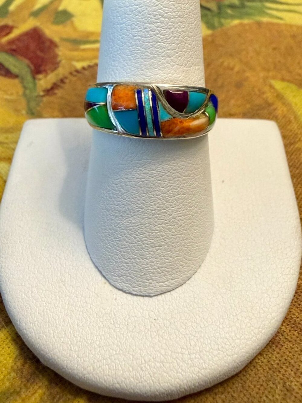Native Inlay sterling silver ring - Picture 2 of 6